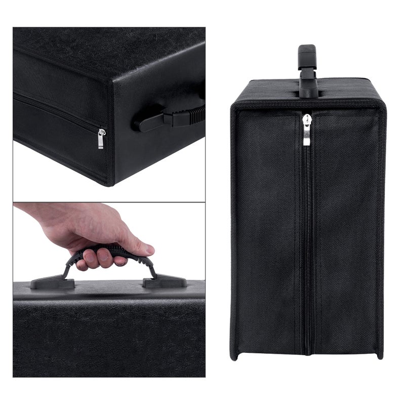 Siveit CD/DVD Binder, CD DVD Case Holder Binder 400 Capacity CD/DVD Wallet Storage Booklet Album Box (White binder, PU Black) - Image 3